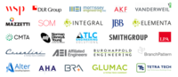 Logos of the 24 firms that have signed onto the electrification equipment letter.
