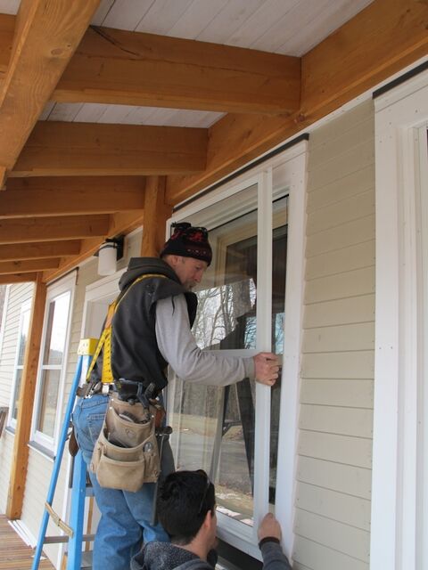 installation of an exterior storm window on a home