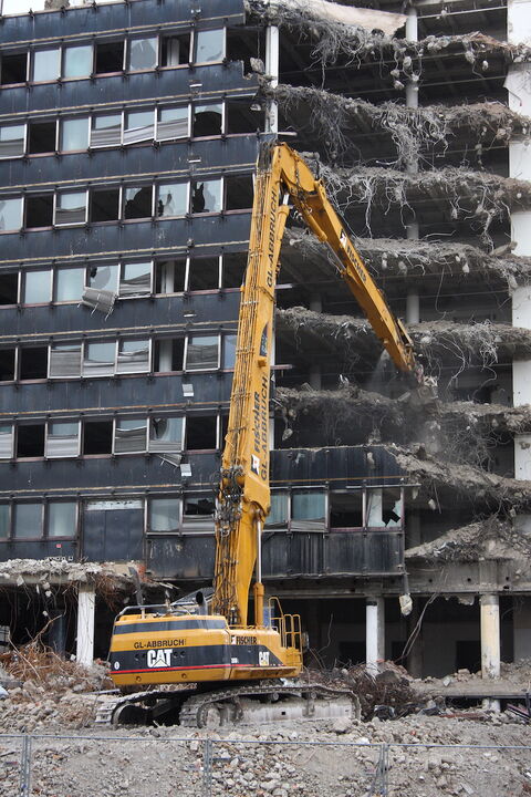a building being demolished