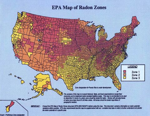 Radon Risk Evaluation Chart