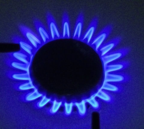flame on a natural gas stovetop