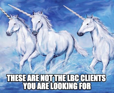 These are not the LBC clients you are looking for (image of unicorns)