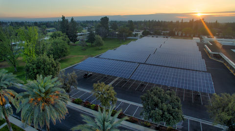 Sunpower carports provide renewable energy and maximize space.
